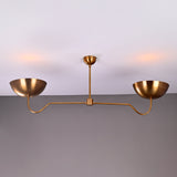 Two-Light Uplight Brass Ceiling Lamp – Custom Mid-Century Modern Uplighting Chandelier | Handmade,  - 32343
