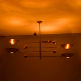 Five-Light Sculptural Brass Chandelier – Handcrafted Mid-Century Modern Luxury Ceiling Light | Custom Size & Finish - 32344