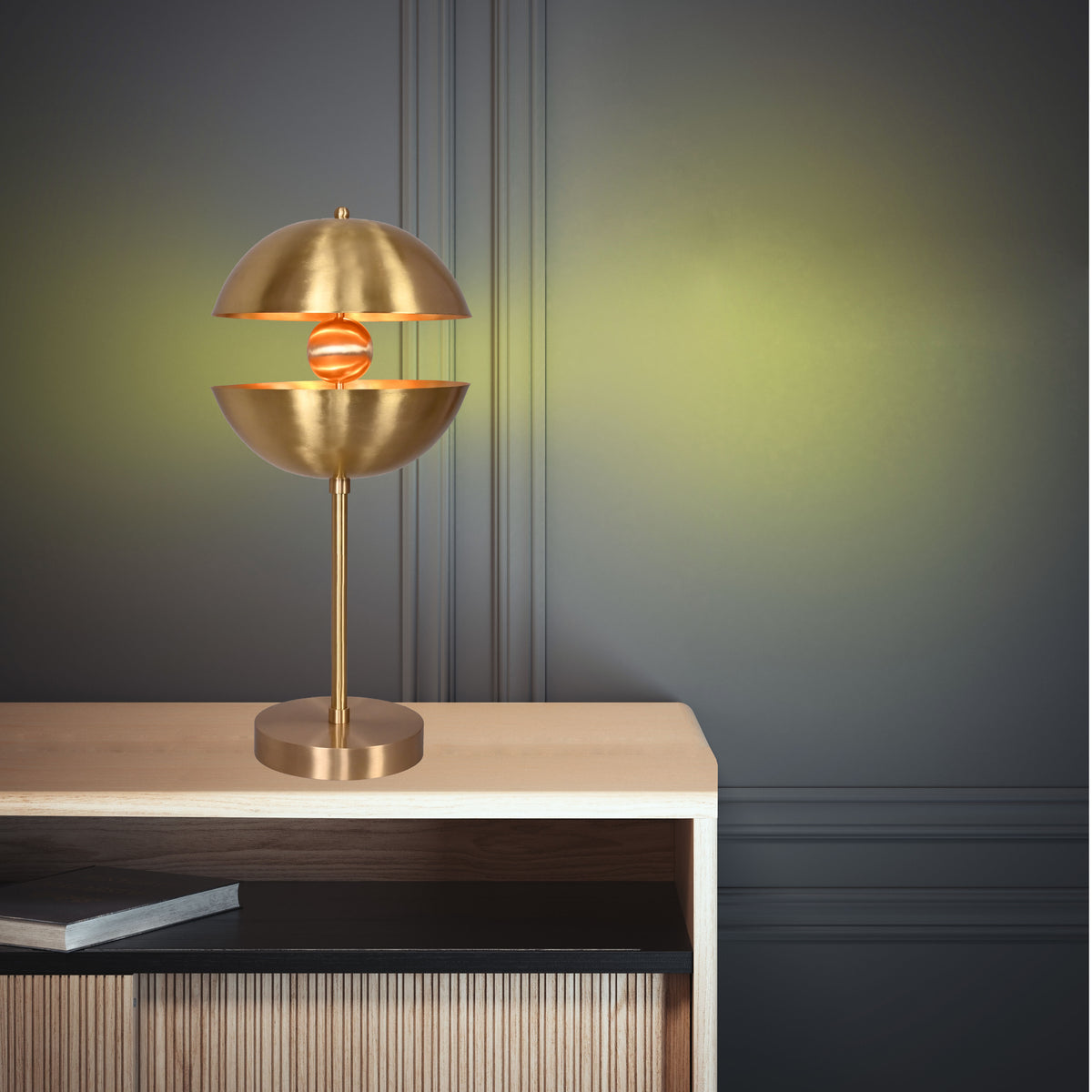 Modern Brass Table Lamp – Sculptural Mid-Century Lighting, Fully Customizable,  - 32345