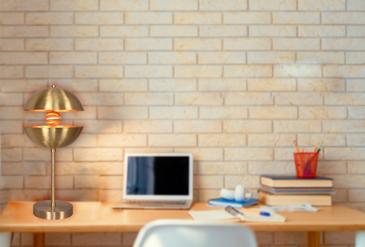 Modern Brass Table Lamp – Sculptural Mid-Century Lighting, Fully Customizable,  - 32345