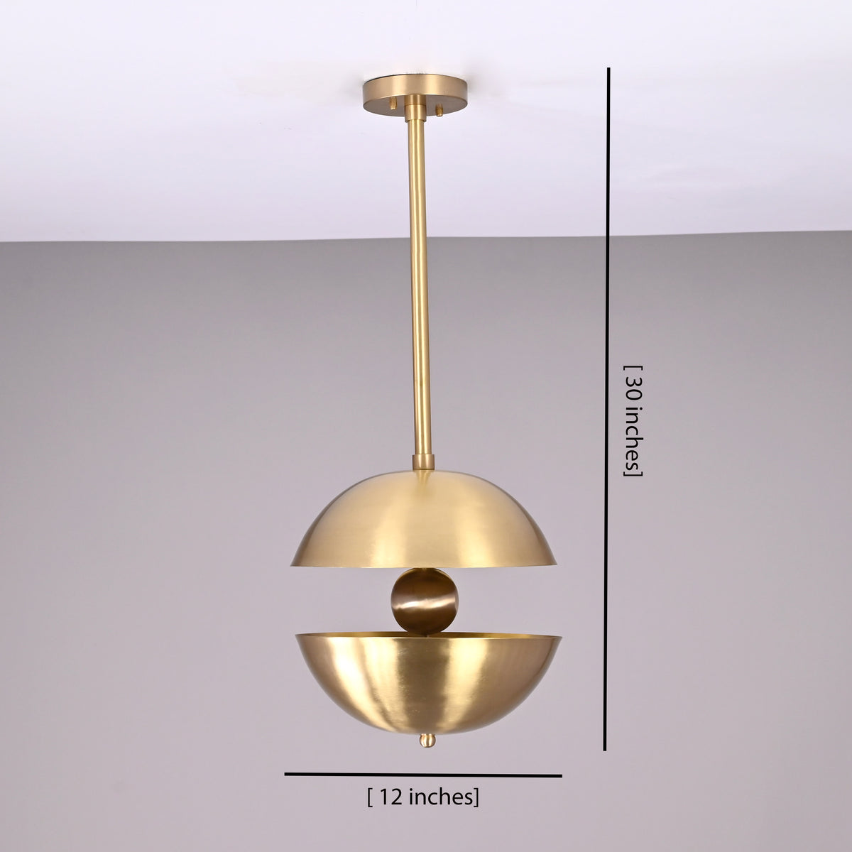 Modern Brass Pendant Light | Customizable Mid-Century Ceiling Lamp - 32346