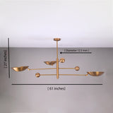 Kyoto Ortbital  -  Uplifting Ceiling Chandelier - 3 Lights - 32347