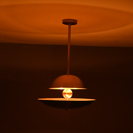 Industrial Brass Made, 5 Lights Elegant Brass Sunrise Pendant Light Mid Century Modern Ceiling Disc Lamp No-Shadow Ambient no-Glare Chandelier 18" UFO Uplifting