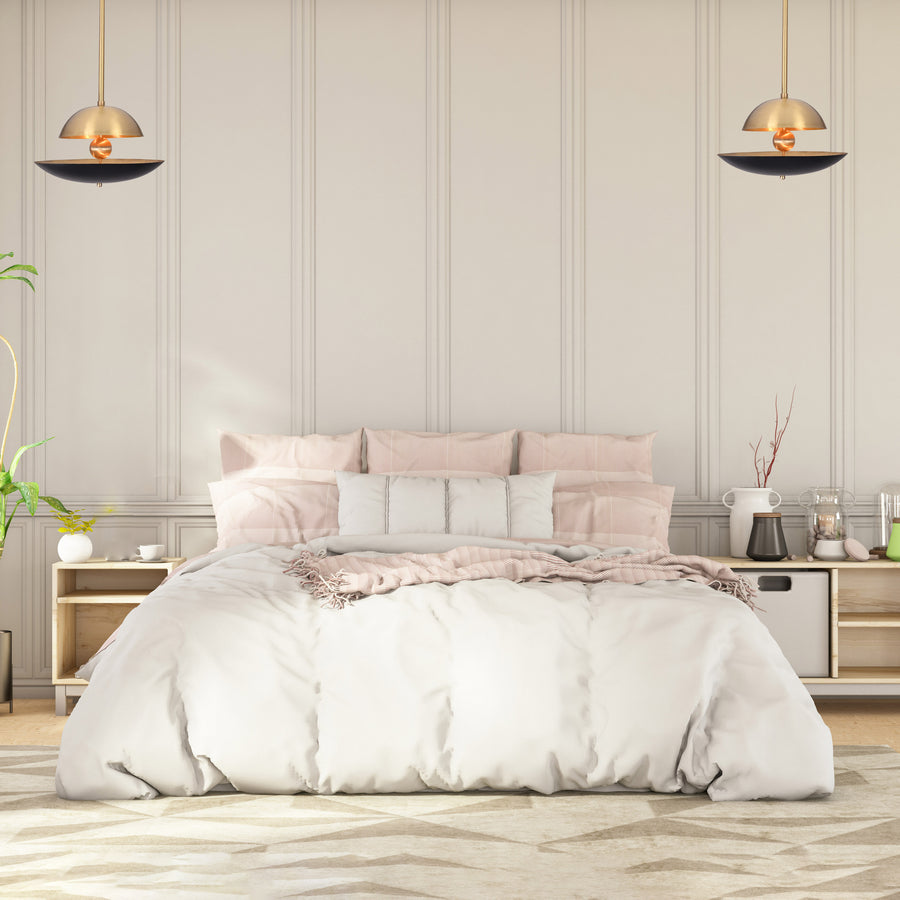 Mid-Century Modern Brass Pendant Light | Customizable Dome Chandelier Handmade Ceiling Light Fixture - 32348