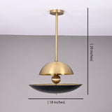 Mid-Century Modern Brass Pendant Light | Customizable Dome Chandelier Handmade Ceiling Light Fixture - 32348