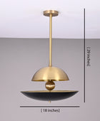 3 Lights Elegant Brass Sunrise Pendant Light Ambient no-Glare Chandelier by Brass Leaf Studio 32348