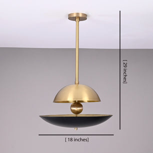 3 Lights Elegant Brass Sunrise Pendant Light Ambient no-Glare Chandelier by Brass Leaf Studio 32348