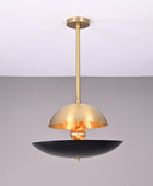 3 Lights Elegant Brass Sunrise Pendant Light Ambient no-Glare Chandelier by Brass Leaf Studio 32348