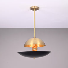 Industrial Brass Made, 5 Lights Elegant Brass Sunrise Pendant Light Mid Century Modern Ceiling Disc Lamp No-Shadow Ambient no-Glare Chandelier 18