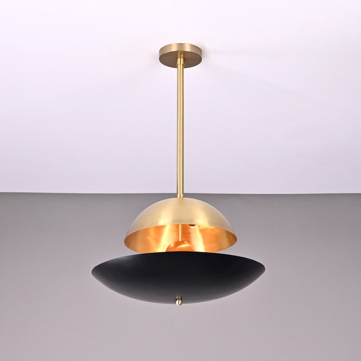 Mid-Century Modern Brass Pendant Light | Customizable Dome Chandelier Handmade Ceiling Light Fixture - 32348