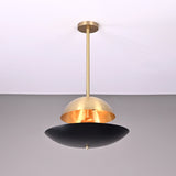 Mid-Century Modern Brass Pendant Light | Customizable Dome Chandelier Handmade Ceiling Light Fixture - 32348