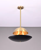 3 Lights Elegant Brass Sunrise Pendant Light Ambient no-Glare Chandelier by Brass Leaf Studio 32348