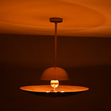 Industrial Brass Made, 3 Lights Elegant Brass Sunrise Pendant Light Mid Century Modern Disc Lamp No-Shadow, Ambient no-Glare Chandelier 18inches UFO Light