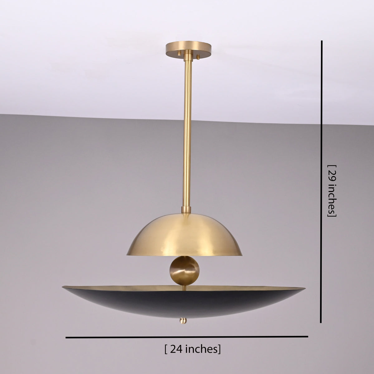 Modern Brass Pendant Chandelier | Customizable Mid-Century Ceiling Light Fixture - 32349