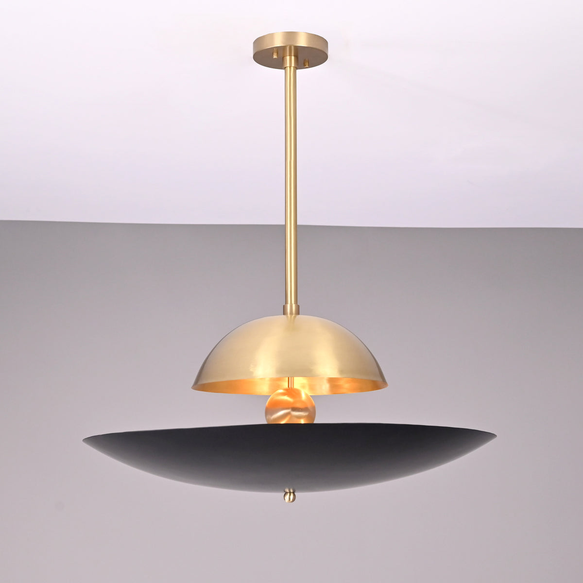 Modern Brass Pendant Chandelier | Customizable Mid-Century Ceiling Light Fixture - 32349