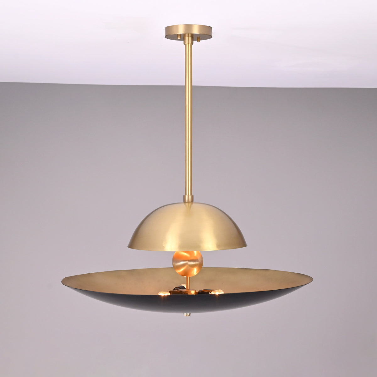 Modern Brass Pendant Chandelier | Customizable Mid-Century Ceiling Light Fixture - 32349