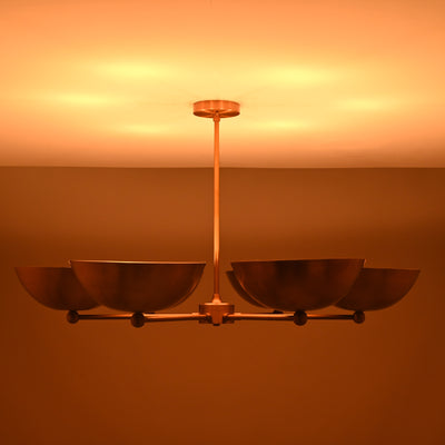 Modern Brass Pendant Chandelier | Customizable Mid-Century Ceiling Light Fixture - 32349
