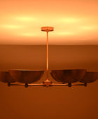 6 Lights Brass Pendant Lamp Ambient Light Mid-century Modern Chandelier Brass Patina Finish by Brass Leaf Studio 32350