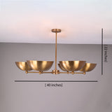 Vienna Discus  -  Uplifting Brass Chandelier - 5 Lights -32350
