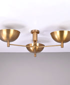 3 Light Elegant Brass Ceiling Pendant Lamp Brass Patina Finish by Brass Leaf Studio 32352