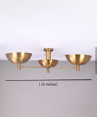 3 Light Elegant Brass Ceiling Pendant Lamp Brass Patina Finish by Brass Leaf Studio 32352