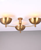 3 Light Elegant Brass Ceiling Pendant Lamp Brass Patina Finish by Brass Leaf Studio 32352