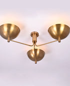 3 Light Elegant Brass Ceiling Pendant Lamp Brass Patina Finish by Brass Leaf Studio 32352