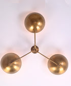 3 Light Elegant Brass Ceiling Pendant Lamp Brass Patina Finish by Brass Leaf Studio 32352