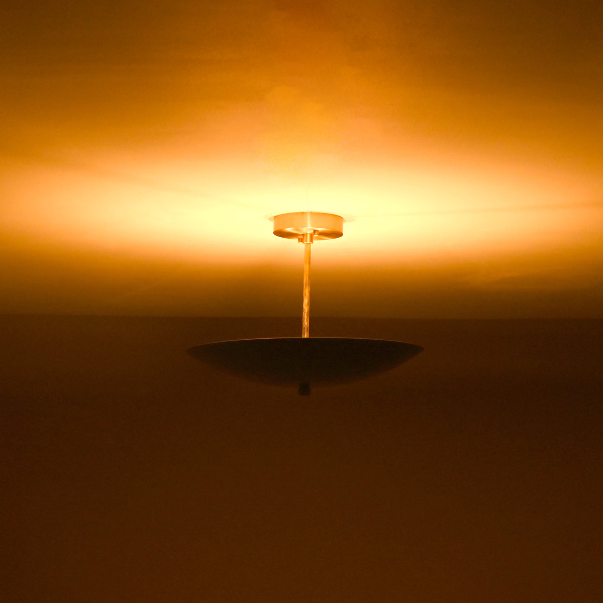 Modern Brass & Black Semi-Flush Ceiling Light Fixture – Customizable Uplighting Chandelier - 32353