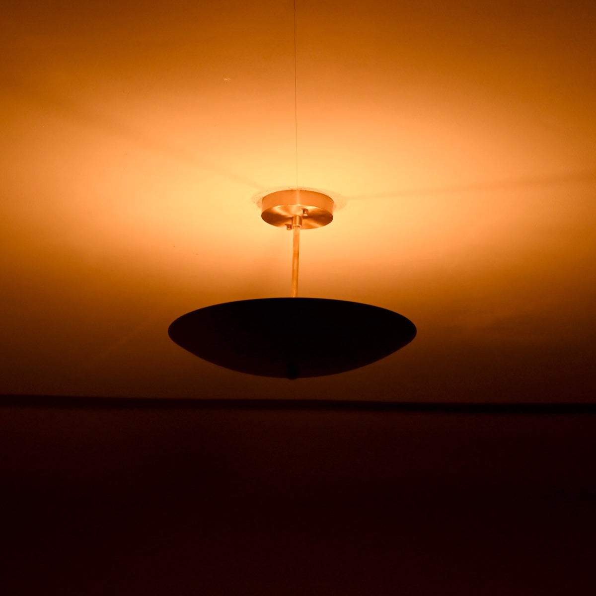 Modern Brass & Black Semi-Flush Ceiling Light Fixture – Customizable Uplighting Chandelier - 32353