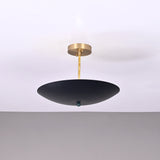 Modern Brass & Black Semi-Flush Ceiling Light Fixture – Customizable Uplighting Chandelier - 32353