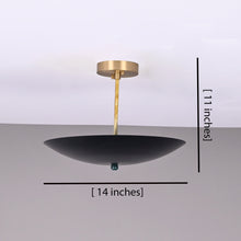 Modern Brass & Black Semi-Flush Ceiling Light Fixture – Customizable Uplighting Chandelier - 32353