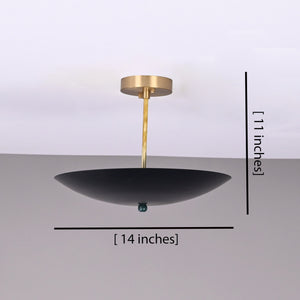 5 Lights Brass Disc Ceiling Pendant Lamp Matte Black Finish 14