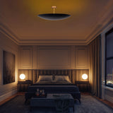 Modern Brass Disc Ceiling Light | Customizable Chandelier | Uplighting Flush Mount | 24" Diameter | Contemporary Ceiling Fixture |  - 32355