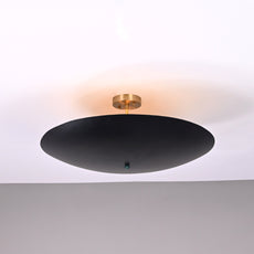 Industrial Brass Made, 6 Lights Elegant Ceiling Flush Mount Disc Pendant Mid Century Modern Disc Chandelier Lamp Fixture, No Shadow, Ambient, no-Glare, Uplifting
