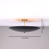 Modern Brass Disc Ceiling Light | Customizable Chandelier | Uplighting Flush Mount | 24" Diameter | Contemporary Ceiling Fixture |  - 32355