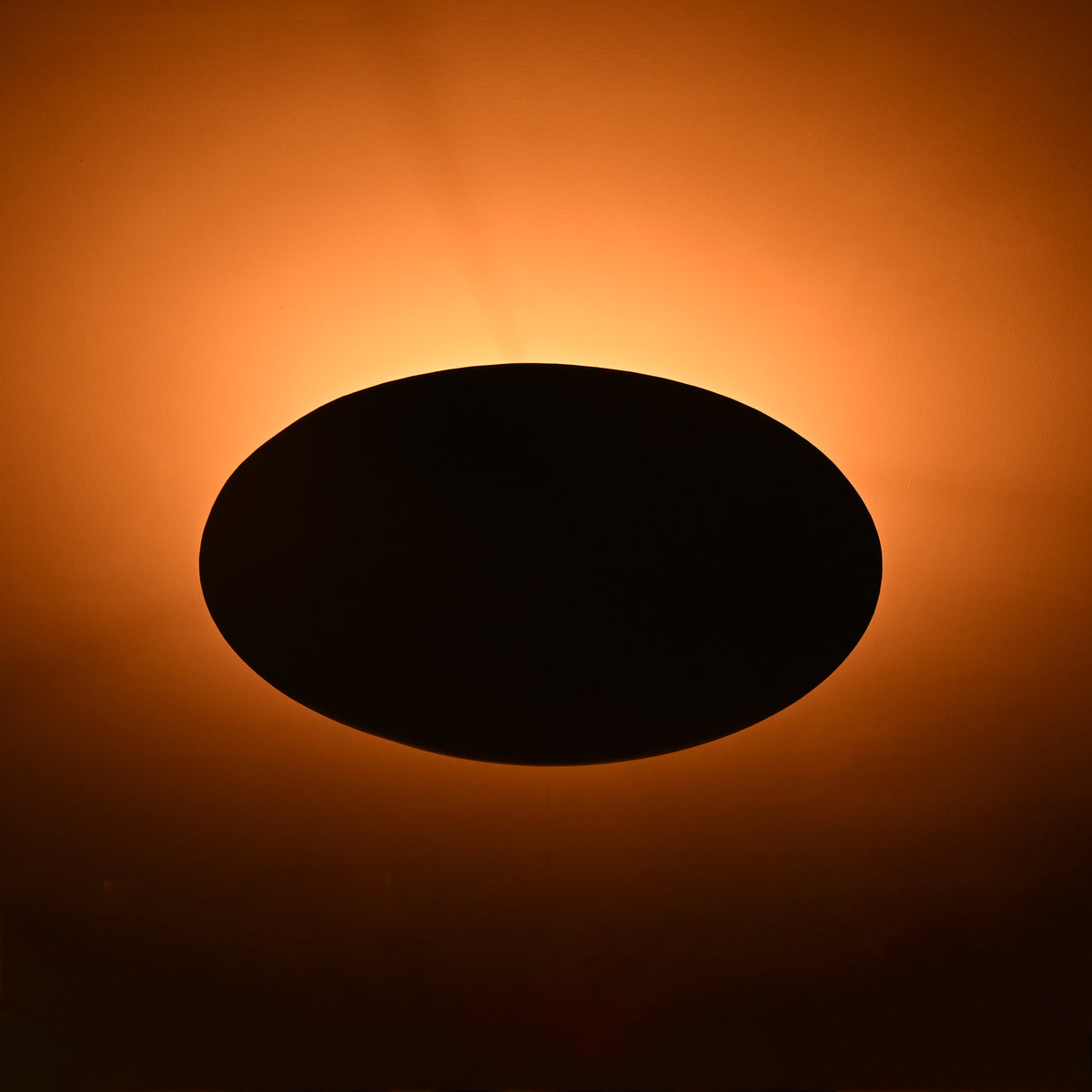 Modern Brass Disc Ceiling Light | Customizable Chandelier | Uplighting Flush Mount | 24" Diameter | Contemporary Ceiling Fixture |  - 32355