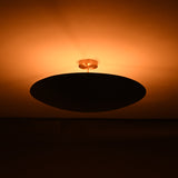 Modern Brass Disc Ceiling Light | Customizable Chandelier | Uplighting Flush Mount | 24" Diameter | Contemporary Ceiling Fixture |  - 32355