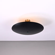 Industrial Brass Made, 6 Lights Elegant Ceiling Flush Mount Disc Pendant Mid Century Modern Disc Chandelier Lamp Fixture, No Shadow, Ambient, no-Glare, Uplifting