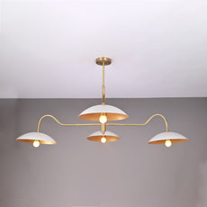 Brass Leaf Studio Industrial Brass Made, 4 Lights 4 Arms Brass Pendant Ceiling Lamp Modern Brass Chandelier Mid Century Chandelier Light Fixture Uplifting