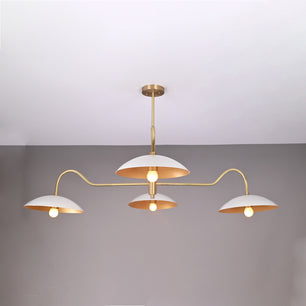 4 Lights 4 Arms Brass Pendant Ceiling Lamp Modern Brass Chandelier by Brass Leaf Studio 32357