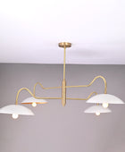 4 Lights 4 Arms Brass Pendant Ceiling Lamp Modern Brass Chandelier by Brass Leaf Studio 32357