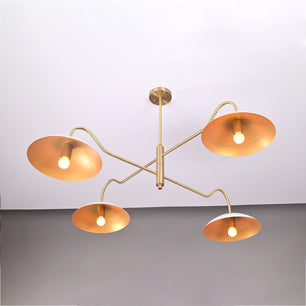 4 Lights 4 Arms Brass Pendant Ceiling Lamp Modern Brass Chandelier by Brass Leaf Studio 32357