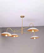 4 Lights 4 Arms Brass Pendant Ceiling Lamp Modern Brass Chandelier by Brass Leaf Studio 32357