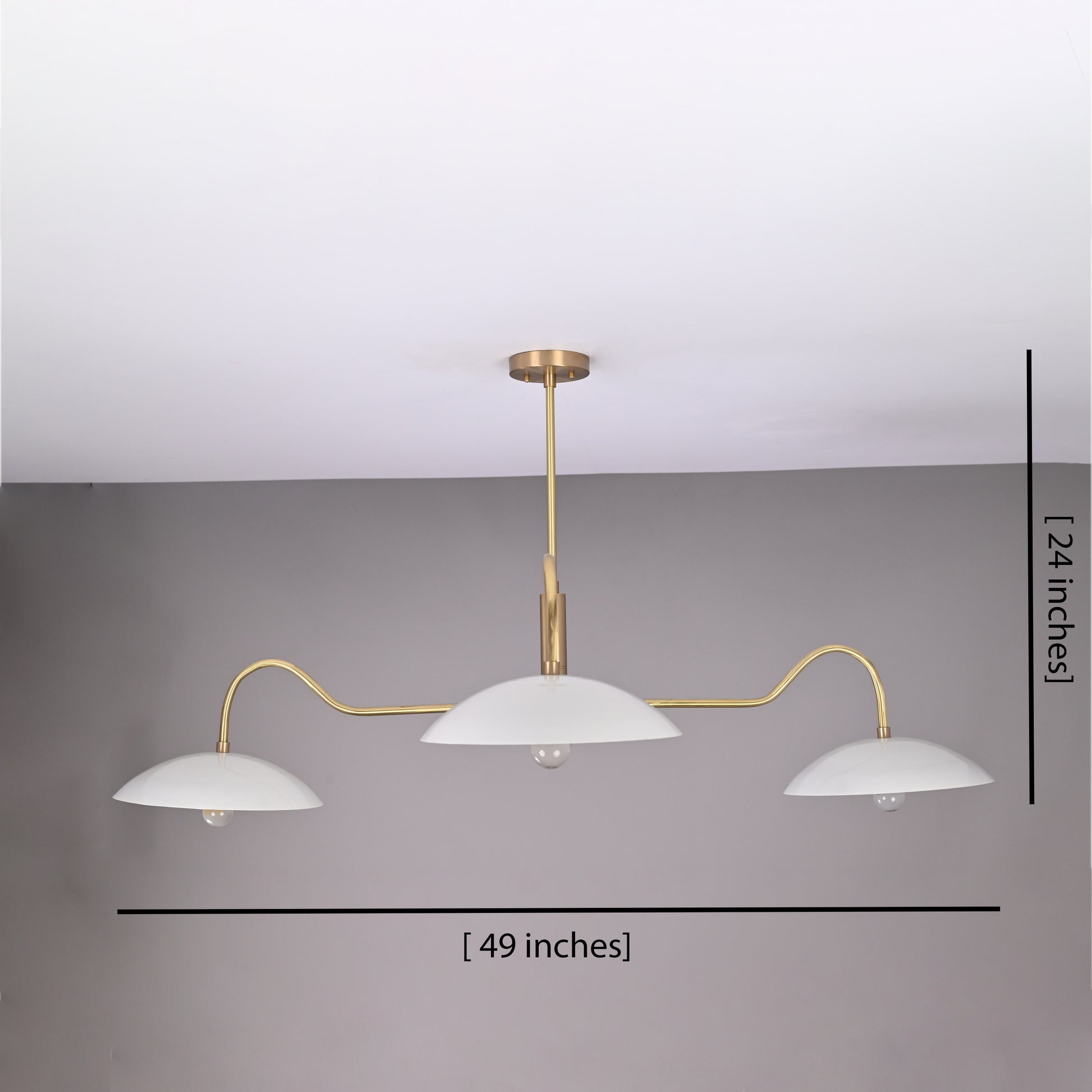 4 Lights 4 Arms Brass Pendant Ceiling Lamp Modern Brass Chandelier by Brass Leaf Studio 32357