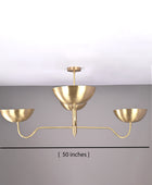 4 Lights 4 Arms Brass Chandelier Modern Ceiling Pendant Light made of full Brass Uplifting Light by Brass Leaf Studio 32359