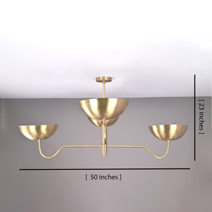 4 Lights 4 Arms Brass Chandelier Modern Ceiling Pendant Light made of full Brass Uplifting Light by Brass Leaf Studio 32359