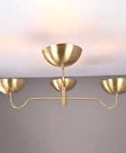 4 Lights 4 Arms Brass Chandelier Modern Ceiling Pendant Light made of full Brass Uplifting Light by Brass Leaf Studio 32359