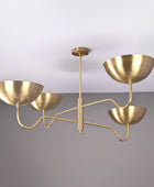 4 Lights 4 Arms Brass Chandelier Modern Ceiling Pendant Light made of full Brass Uplifting Light by Brass Leaf Studio 32359