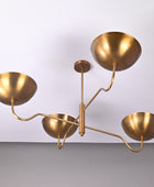 4 Lights Modern Brass Chandelier Large Brass Pendant Light by Brass Leaf Studio 32366